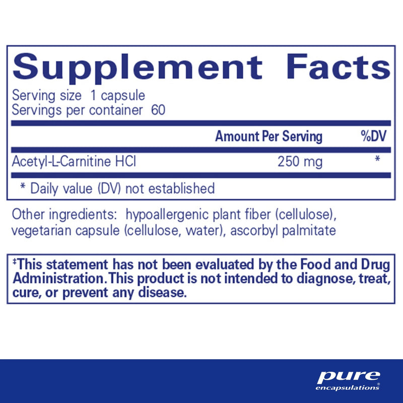 Pure Encapsulations - Acetyl-L-Carnitine 500 Mg - OurKidsASD.com - 