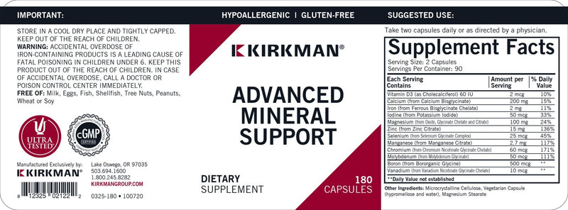 Kirkman Labs - Advanced Mineral Support Hypoallergenic - OurKidsASD.com - 