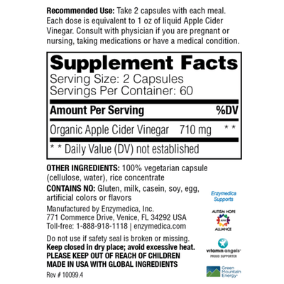 Enzymedica - Apple Cider Vinegar - OurKidsASD.com - #Free Shipping!#