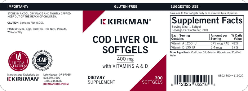 Kirkman Labs - Cod Liver Oil - OurKidsASD.com - 