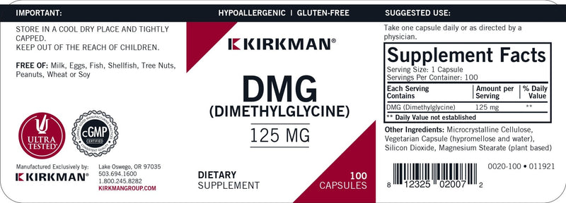 Kirkman Labs - Dimethylglycine (DMG) Hypoallergenic - OurKidsASD.com - 