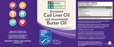 Green Pasture - Fermented Cod Liver Oil & Concentrated Butter Oil Blend Capsules - OurKidsASD.com - #Free Shipping!#