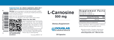 Douglas Laboratories - L-Carnosine (500mg) - OurKidsASD.com - #Free Shipping!#