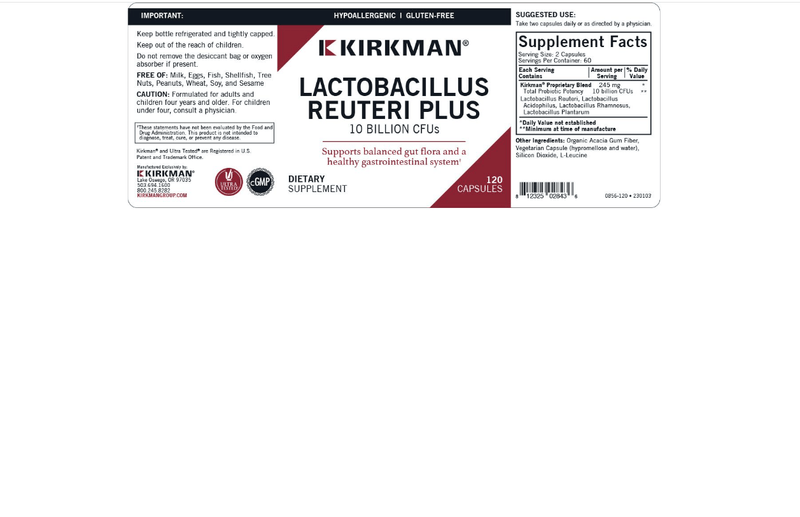 Kirkman - Lactobacillus Reuteri Plus - OurKidsASD.com - 