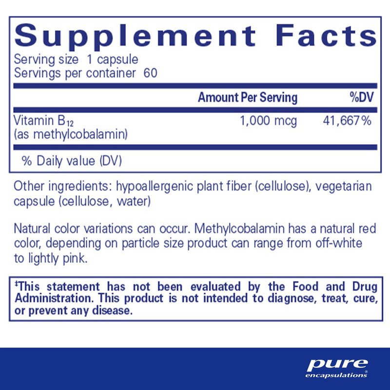 Pure Encapsulations - Methylcobalamin (1000 Mcg) - OurKidsASD.com - 