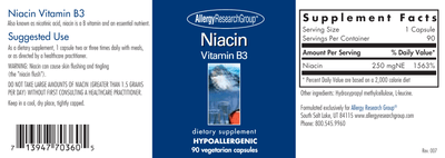 Allergy Research Group - Niacin - OurKidsASD.com - #Free Shipping!#