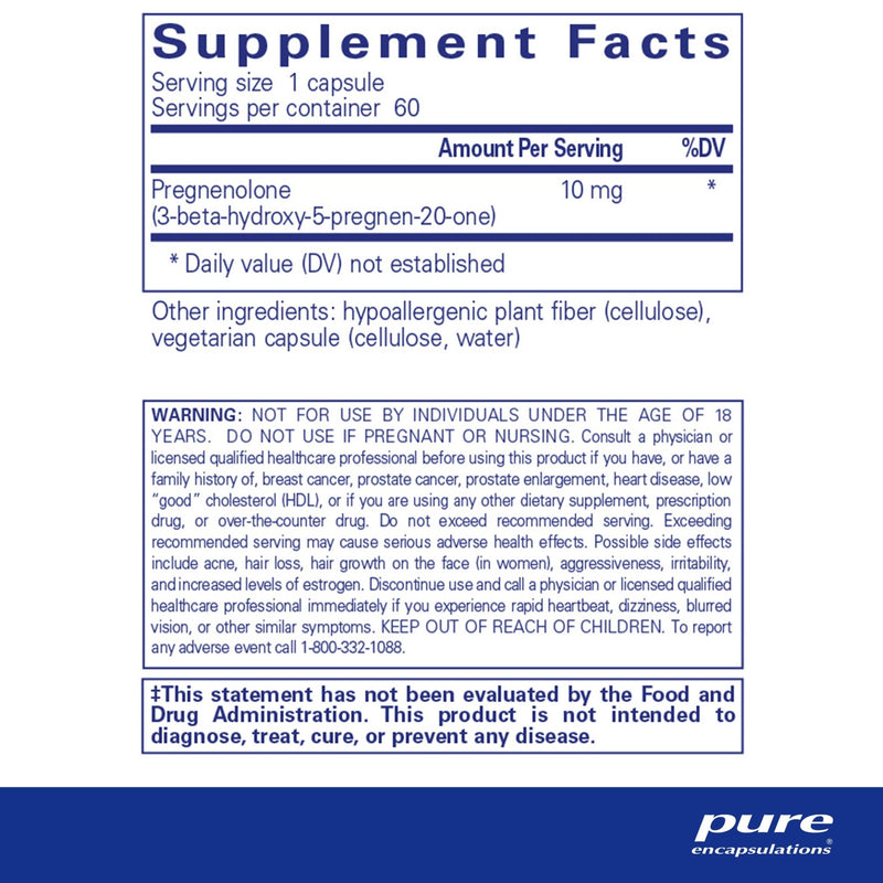 Pure Encapsulations - Pregnenolone 10mg - OurKidsASD.com - 