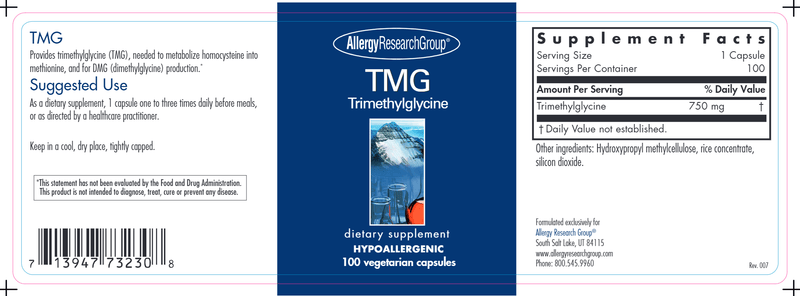 Allergy Research Group - TMG (750mg) - OurKidsASD.com - 