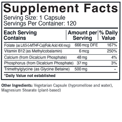 TMG 500 mg w/5-MTHF & B12
