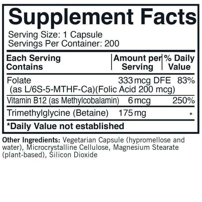 TMG 175mg with 5-MTHF & Methyl B12