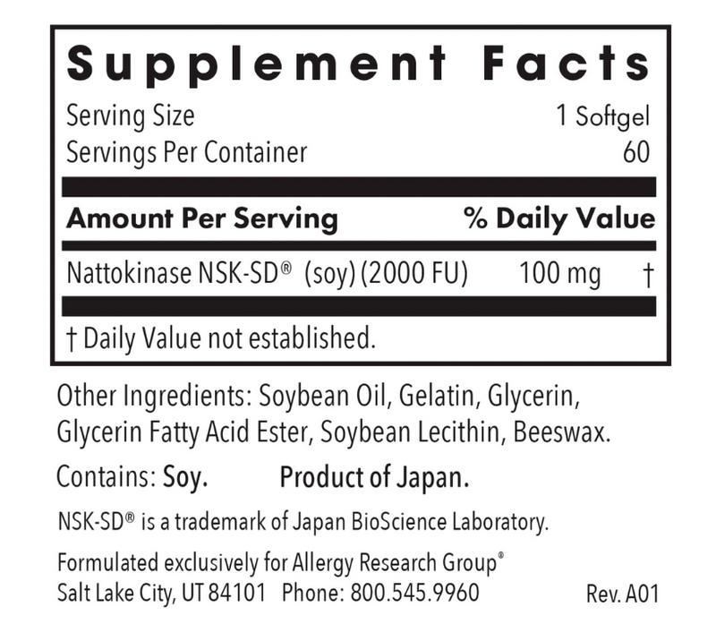 Nattokinase Circulatory Systemic Enzymes (100mg)
