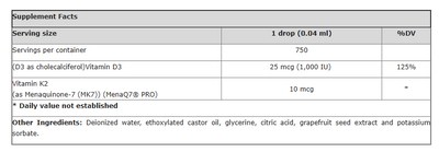 Liquid Vitamin D3 Plus K2