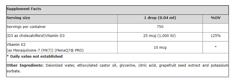 Liquid Vitamin D3 Plus K2
