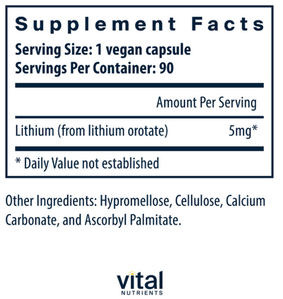 Lithium (Orotate) 5mg