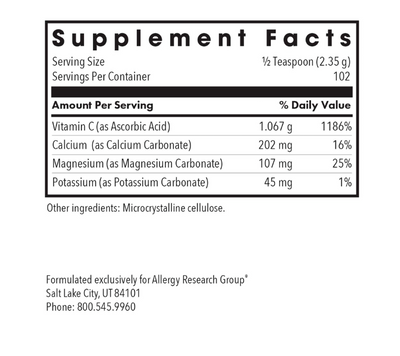 Buffered Vitamin C Powder 240 Grams (8.5 oz)