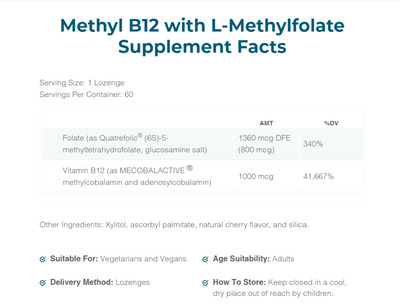 Seeking Health - Methyl B12 with L-Methylfolate - OurKidsASD.com - #Free Shipping!#