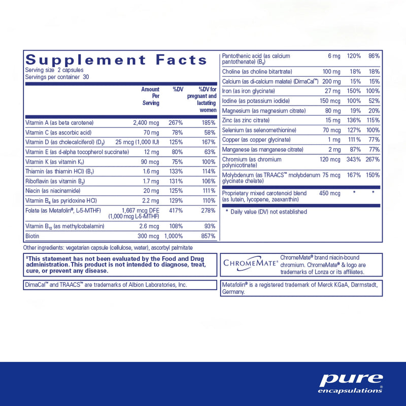 Pure Encapsulations - PreNatal Nutrients - OurKidsASD.com - 