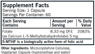 Kirkman Labs - 5-MTHF ([6S]-5-Methyltetrahydrofolate) 5 Mg - Hypoallergenic - OurKidsASD.com - #Free Shipping!#