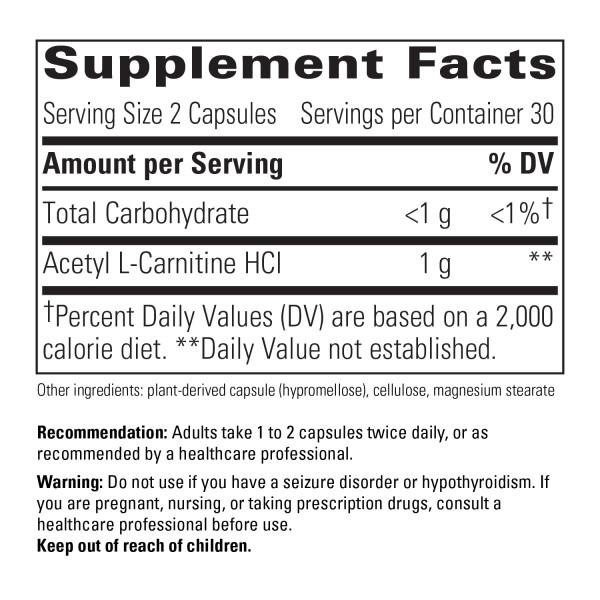 Integrative Therapeutics - Acetyl L-Carnitine (500mg) - OurKidsASD.com - 