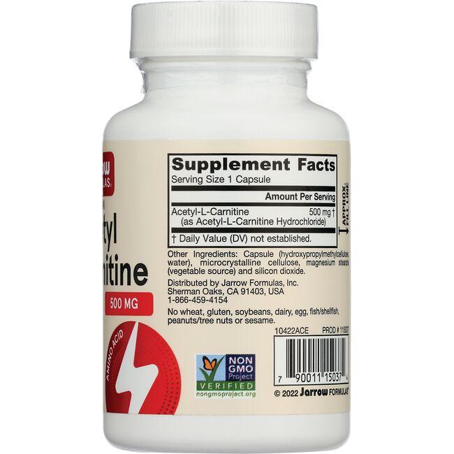 Jarrow Formulas Acetyl L-Carnitine, 500 mg, Capsules - 60 count Jarrow Formulas Acetyl L-Carnitine, 500 mg, Capsules - 60 count