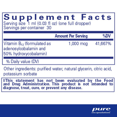 Pure Encapsulations - Adenosyl/Hydroxy B12 Liquid - OurKidsASD.com - #Free Shipping!#