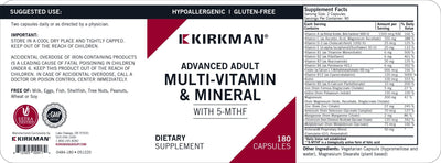 Kirkman Labs - Advanced Adult Multi-Vitamin/Mineral - With 5-MTHF - OurKidsASD.com - #Free Shipping!#
