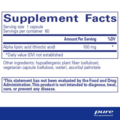 Pure Encapsulations - Alpha Lipoic Acid 100 Mg. - OurKidsASD.com - #Free Shipping!#