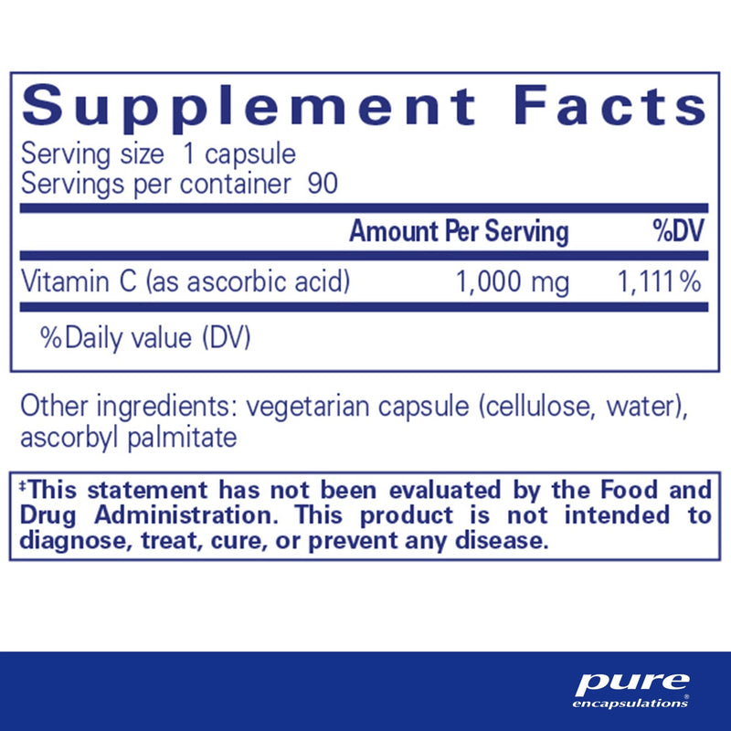 Pure Encapsulations - Ascorbic Acid (1000mg) - OurKidsASD.com - 