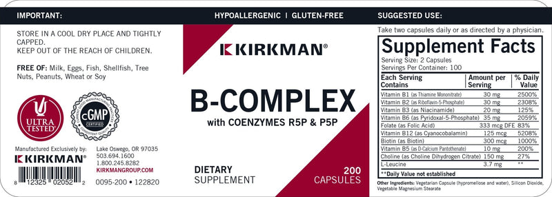 Kirkman Labs - B-Complex With CoEnzymes Pro-Support - OurKidsASD.com - 