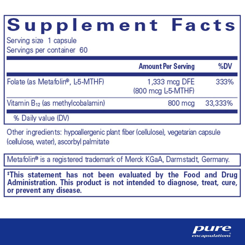 Pure Encapsulations - B12 Folate - OurKidsASD.com - 