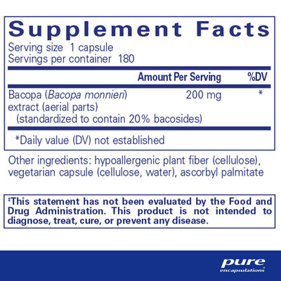 Pure Encapsulations - Bacopa Monniera - OurKidsASD.com - #Free Shipping!#