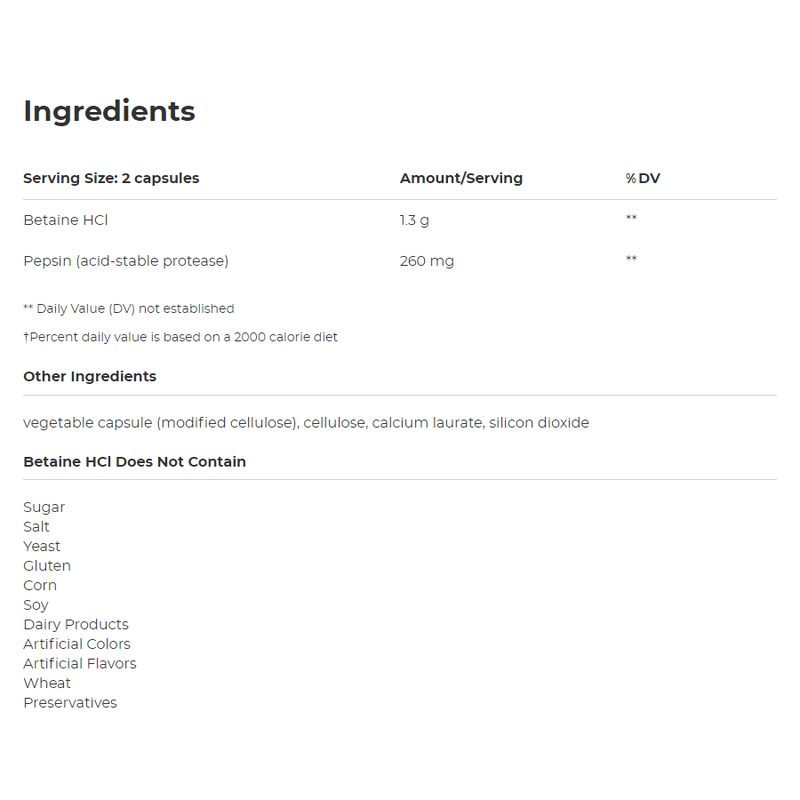 Integrative Therapeutics - Betaine HCl - OurKidsASD.com - 