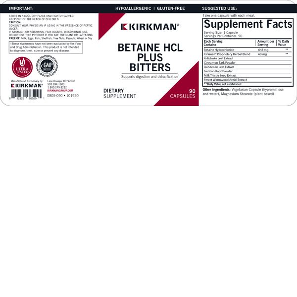 Kirkman Labs - Betaine HCL Plus Bitters - OurKidsASD.com - 