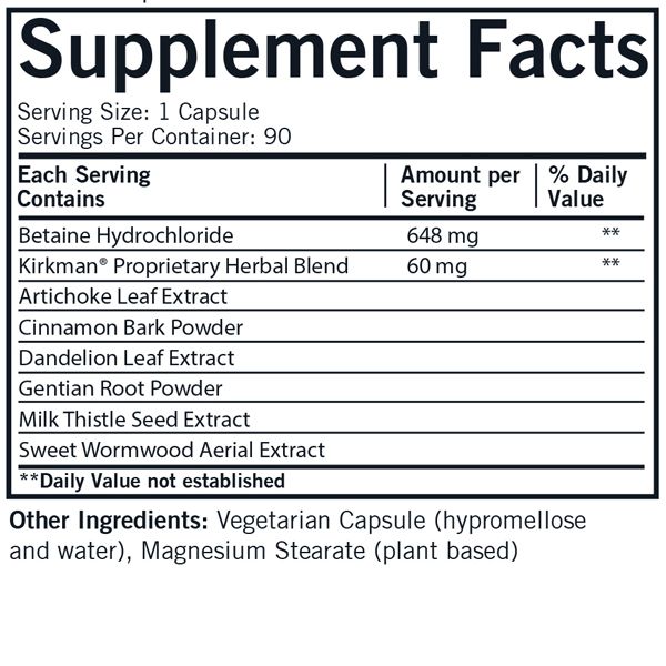 Kirkman Labs - Betaine HCL Plus Bitters - OurKidsASD.com - 