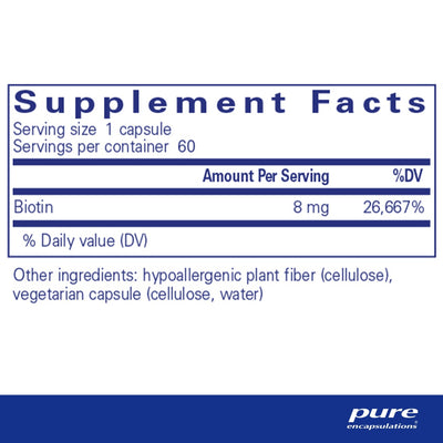 Pure Encapsulations - Biotin (8mg) - OurKidsASD.com - #Free Shipping!#