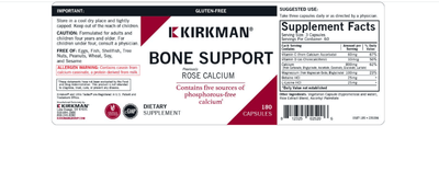 Kirkman - Bone Support (previously Rose Calcium) 180 - OurKidsASD.com - #Free Shipping!#