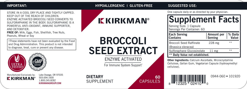 Kirkman Labs - Broccoli Seed Extract - Enzyme Activated - OurKidsASD.com - 