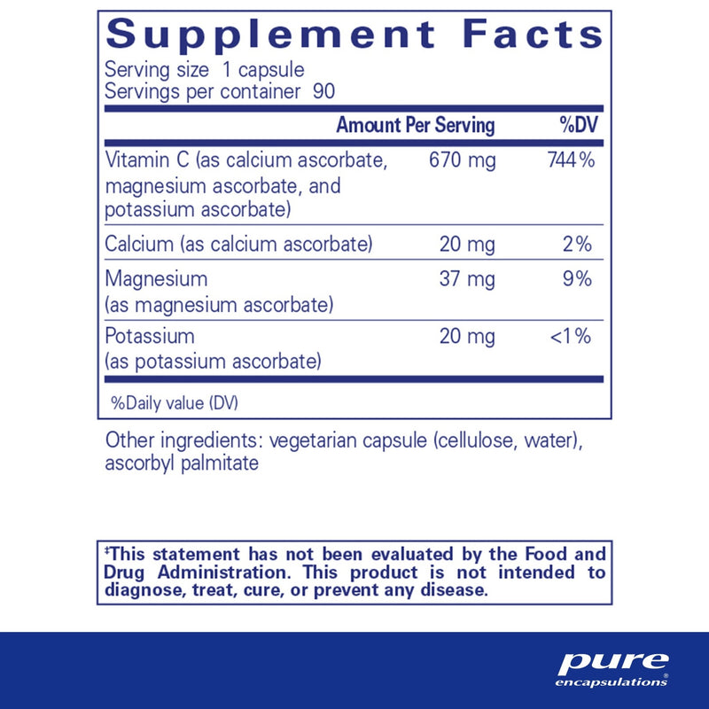 Pure Encapsulations - Buffered Ascorbic Acid - OurKidsASD.com - 