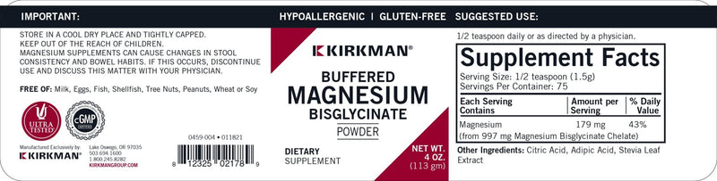 Kirkman Labs - Buffered Magnesium Bisglycinate “Sweet” (Bio-Max Series) - OurKidsASD.com - 