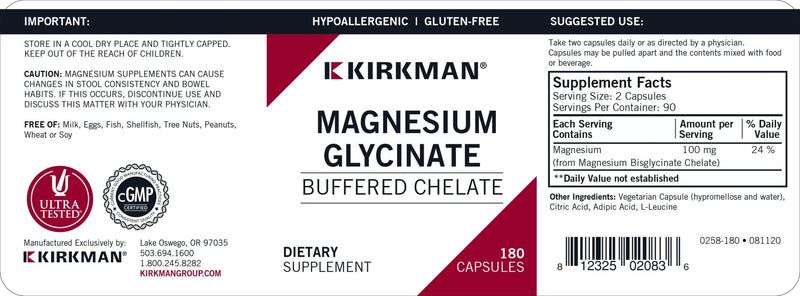 Kirkman Labs - Magnesium Glycinate Buffered Chelate - OurKidsASD.com - 