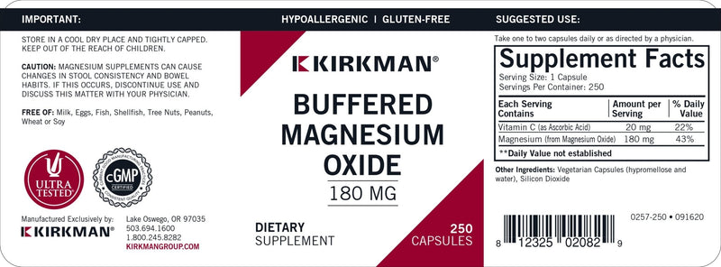 Kirkman Labs - Buffered Magnesium Oxide Hypoallergenic - OurKidsASD.com - 