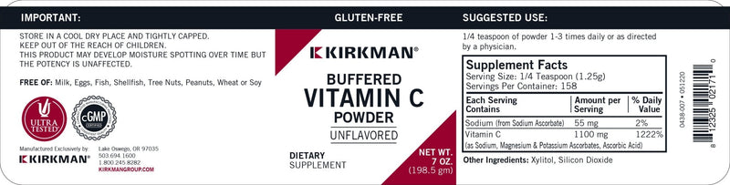 Kirkman Labs - Buffered Vitamin C Unflavored (Bio-Max Series) - OurKidsASD.com - 