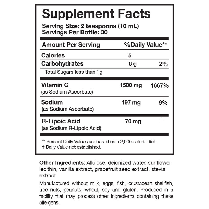 Researched Nutritionals - C-RLA Vanilla Caramel – Liposomal Vitamin C - OurKidsASD.com - 