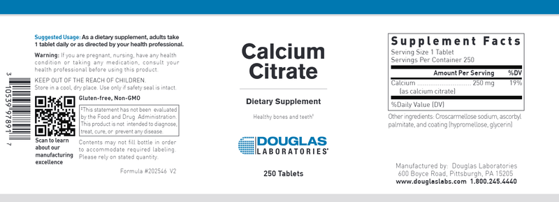 Douglas Laboratories - Calcium Citrate - OurKidsASD.com - 
