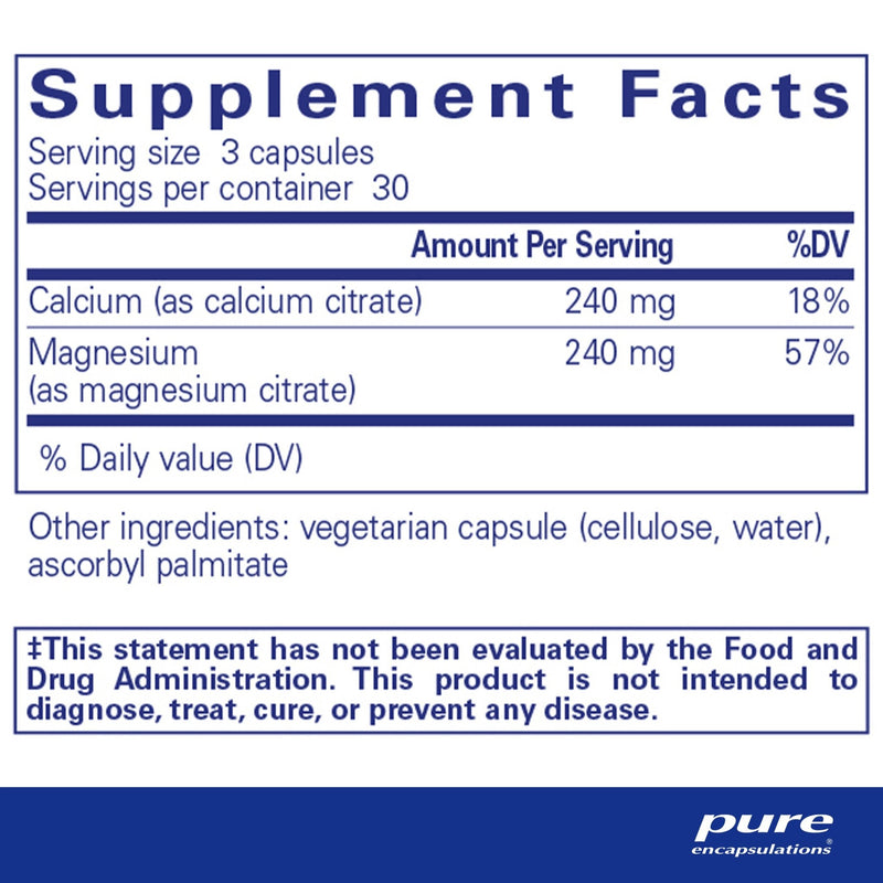 Pure Encapsulations - Calcium Magnesium (Citrate) - OurKidsASD.com - 