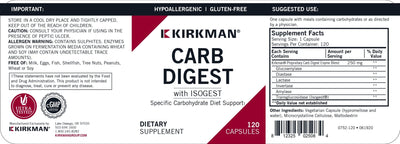 Kirkman Labs - Carb Digest (With Isogest) - OurKidsASD.com - #Free Shipping!#