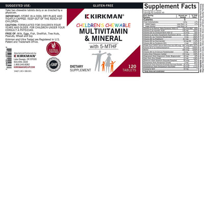 Kirkman Labs - Children's Chewable Multivitamin & Mineral with 5-MTHF - OurKidsASD.com - #Free Shipping!#