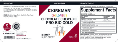 Kirkman Labs - Children’s Chewable Pro-Bio Gold Chocolate Wafers - OurKidsASD.com - #Free Shipping!#