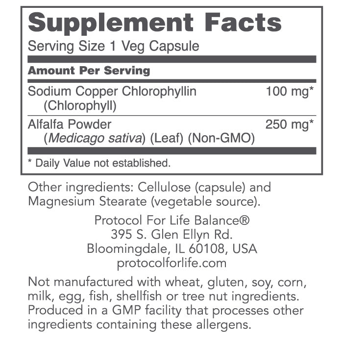 Protocol For Life Balance - Chlorophyll (100mg) - OurKidsASD.com - 