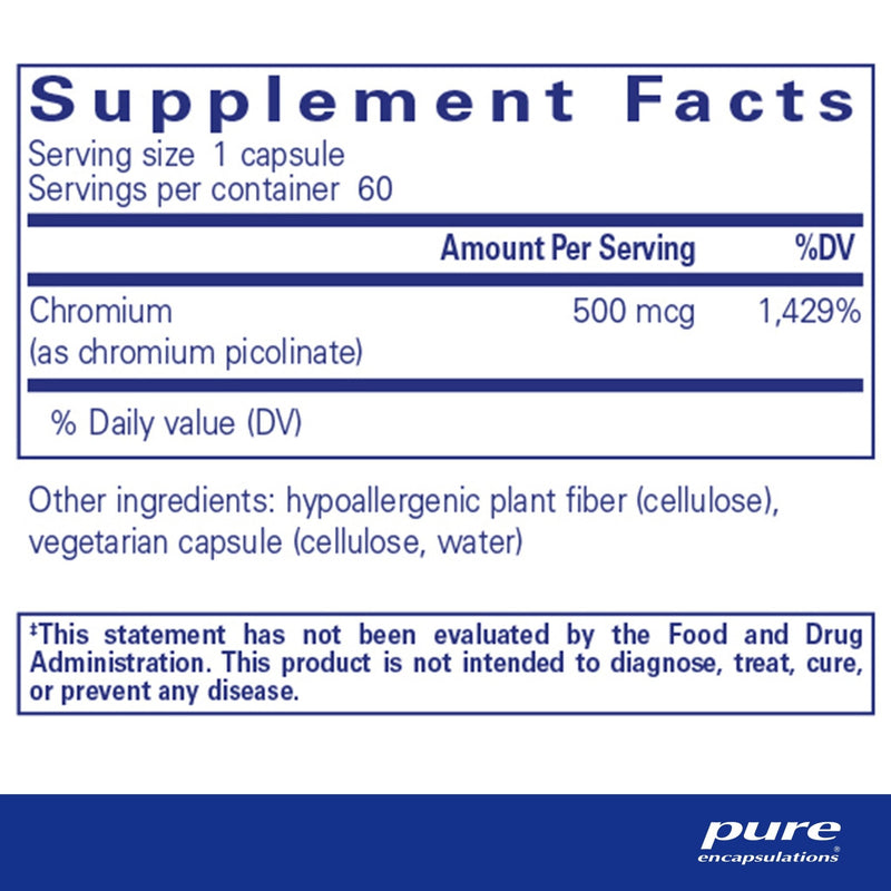 Pure Encapsulations - Chromium (Picolinate) 500 Mcg - OurKidsASD.com - 